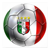 Italy Forza Azzurri Calcio Soccer Ball flag posters