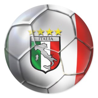 Italy Forza Azzurri Calcio Soccer Ball flag sticker
