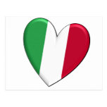 Italy Heart Flag Postcards