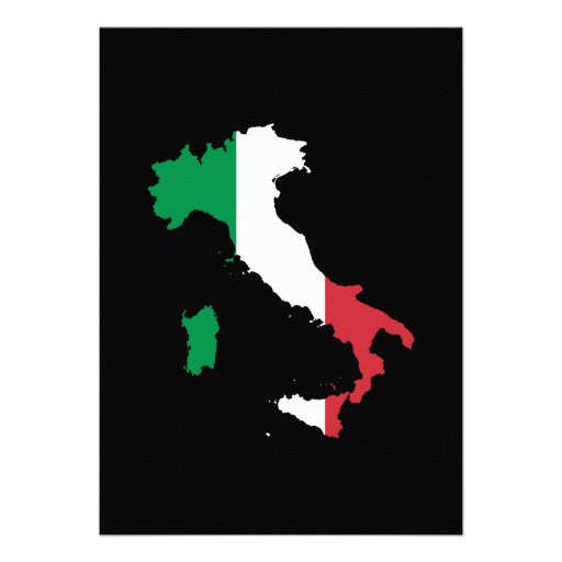 Italy in Flag Colors Custom Announcements