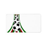 Italy . italia, calico football soccer personalized address labels