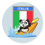 This cute panda bear is kayaking in front of a Italian flag! How cute is that? makes a perfect gift for active outdoor people or kayaking fanatics from Italy. Great for everyone who loves cute pandas and kayaking.