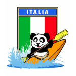 This cute panda bear is kayaking in front of a Italian flag! How cute is that? makes a perfect gift for active outdoor people or kayaking fanatics from Italy. Great for everyone who loves cute pandas and kayaking.