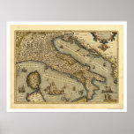 Italy Map By Ortelius 1570 posters