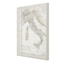 Italy map stretched canvas prints