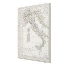 Italy map stretched canvas prints