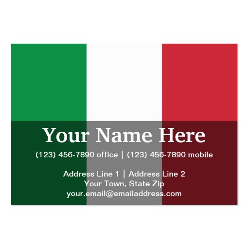 Italy Plain Flag Business Cards (front side)