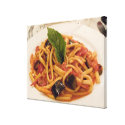 Italy, Positano. Plate of pasta and eggplant. wrappedcanvas