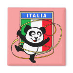 This adorable little panda bear is too cute! Featured in front of a large flag from Italy, this panda is getting ready to do a rhythmic gymnastics routine with a gymnastics ribbon! This cute design is perfect for gymnasts and gymnastics fans.