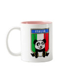 This adorable little panda is too cute! He's featured in front of a flag from Italy and getting ready to do a gymnastics routine on the rings. This cute design is perfect for gymnasts and gymnastics fans.