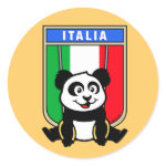 This adorable little panda is too cute! He's featured in front of a flag from Italy and getting ready to do a gymnastics routine on the rings. This cute design is perfect for gymnasts and gymnastics fans.