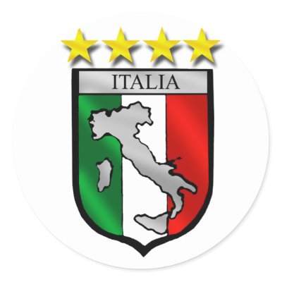italy shield Italy flag italia map italian Round Sticker