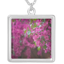 Italy, Sicily, Cefalu, Flowered Courtyard by Custom Necklace