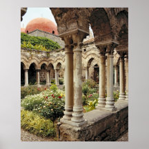 Italy, Sicily, Palermo. The cloisters survive as Posters