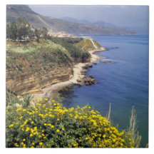 Italy, Sicily. The north coast of Sicily in Ceramic Tile