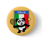 This adorable little panda loves to get out on the court and hits some balls. Panda plays in front of a large flag of Italy. This is a great design for anyone who loves to play tennis, watch tennis or just loves cute pandas.