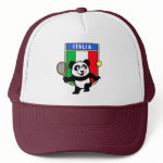 This adorable little panda loves to get out on the court and hits some balls. Panda plays in front of a large flag of Italy. This is a great design for anyone who loves to play tennis, watch tennis or just loves cute pandas.