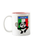 This adorable little panda loves to get out on the court and hits some balls. Panda plays in front of a large flag of Italy. This is a great design for anyone who loves to play tennis, watch tennis or just loves cute pandas.