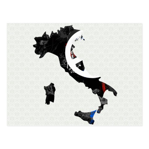Italy Trendy Peace Sign with Italian map Post Cards