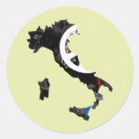 Italy Trendy Peace Sign with Italian map Round Stickers