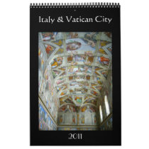 italy & vatican 2011 single page calendar