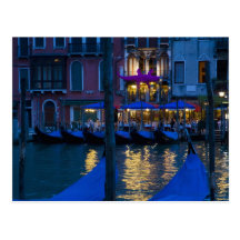 Italy, Venice, Night View Along the Grand Postcard