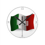 Italy Waving Flag Wall Clock