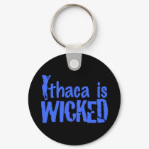 Ithaca is Wicked Blue Logo Keychain