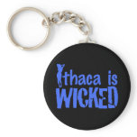 Ithaca is Wicked Blue Logo Keychain
