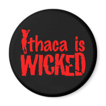 Ithaca is Wicked Red Logo Magnet