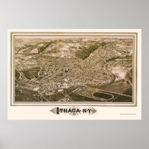 Ithaca, NY Panoramic Map - 1882 Posters