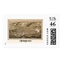 Ithaca, NY Panoramic Map - 1882 Stamps