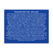 ITISAPARTHEID.ORG BECASUE postcards