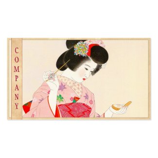 Ito Shinsui Make up vntage japanese geisha lady Business Card Templates