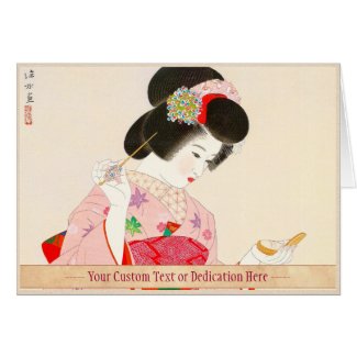 Ito Shinsui Make up vntage japanese geisha lady Greeting Cards