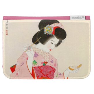 Ito Shinsui Make up vntage japanese geisha lady Kindle Keyboard Cases