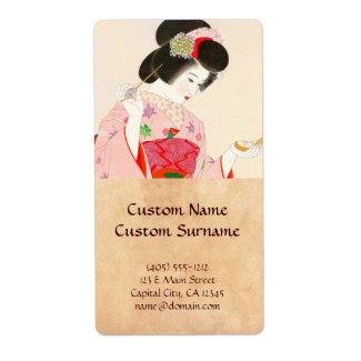 Ito Shinsui Make up vntage japanese geisha lady Personalized Shipping Label