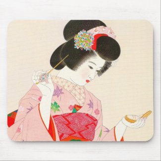 Ito Shinsui Make up vntage japanese geisha lady Mousepads