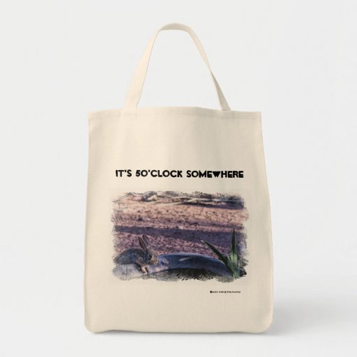 It's 5o'clock Somewhere Cotton Canvas Grocery Tote Tote Bag