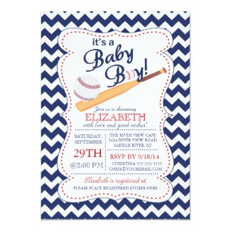 It's a Baby Boy Baseball Baby Shower 5x7 Paper Invitation Card