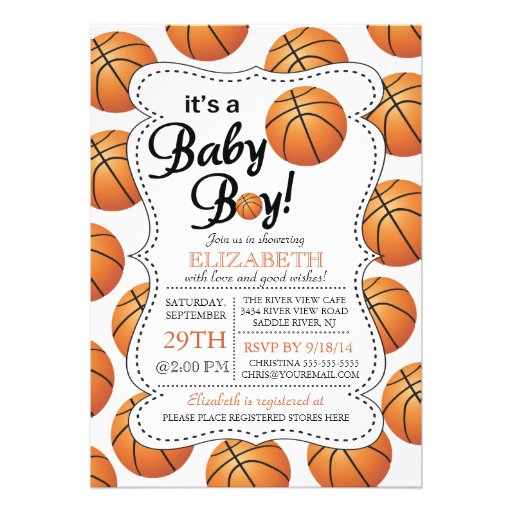 It's a Baby Boy Basketball Baby Shower Invitations