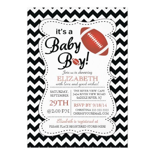 It's a Baby Boy Football Baby Shower Personalized Invites