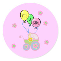 It's A Baby Girl Favor Sticker