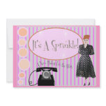 It's A Baby Sprinkle Retro Style Invitations