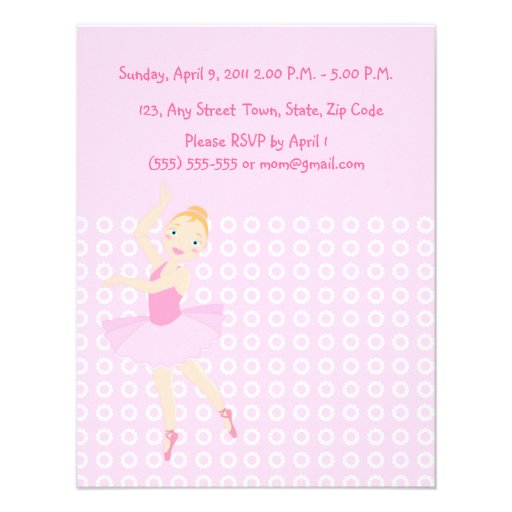 It's a Ballerina party time invitation!