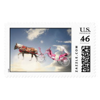 It's a bird,it's a plane...it's a flying carriage! postage stamps