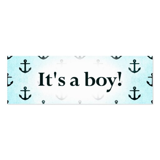 It's a Boy! Anchor Pattern Baby Blue Business Card Templates