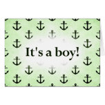 It's a Boy! Anchor Pattern Green Cards