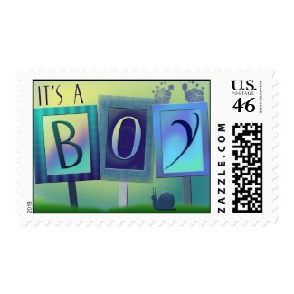 It's a boy - announcement postage stamp