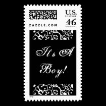 It's A Boy Art Deco Postage stamps